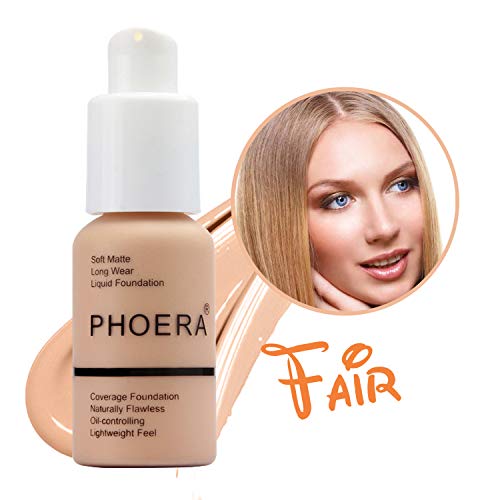 GL-Turelifes Matte Liquid Foundation, Concealer Cover Full Coverage Soft Matte, Oil Control Concealer,Long Wear, Lightweight Feel Naturally Flawless All Day 30ml(#103 Warm Peach)