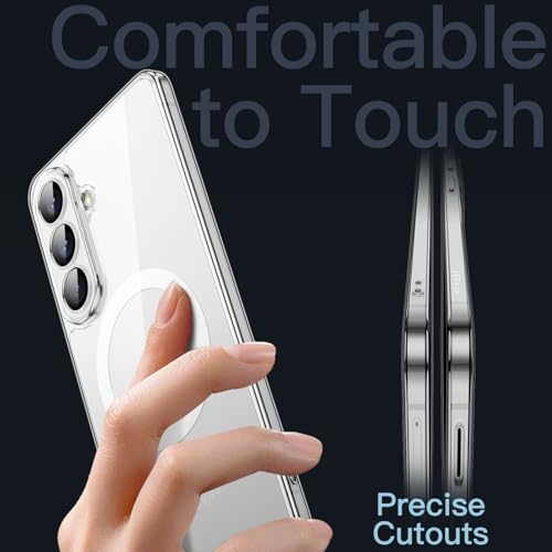 Image of JETech Magnetic Slim Cover Case for Samsung Galaxy S26, Compatible with MagSafe, Camera Lens Full Protection, Ultra-Thin Lightweight Clear Minimalist Protective Phone Cover (Clear)