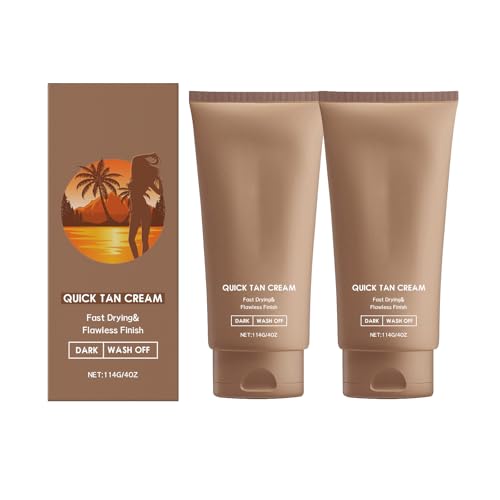 2 Piezas Crema Bronceadora Gradual, Natural Bronzer Accelerator Crema, Self Tanner Cream, Bronceado uniforme y Homogéneo, Consigue un Bronceado Natural, Hidratante, Para Todo Tipo de Piel