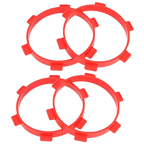 Yaootely 4 unidades de goma de montaje de neumáticos de 85 mm de diámetro para piezas RC 1/8 1/10 Short Course Truck Accesorios Herramientas Rojo