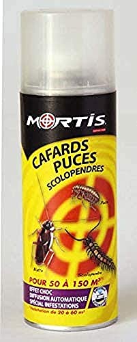 MORTIS | AÉROSOL contre infestations de blattes et de puces (efficace aussi sur de nombreux autres insectes et larves) | Aérosol auto-diffusant| CHOC511