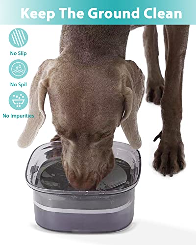 PETTOM Wassernapf Hund ohne Sabbern, Trinknapf Hund Anti Schlabber, 2L Wassernapf für Hunde Anti Schwapp, Hundenapf Auslaufsicher Groß