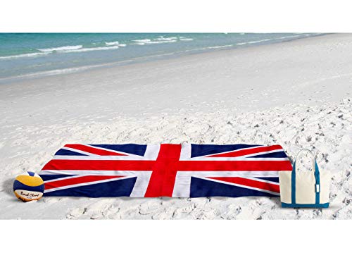 BIANCHERIAWEB Strandtuch, 80 x 160 cm, Bedruckt, Motiv UK-Flagge, Frottee, für Strand oder Pool