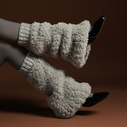 Image of Theater Women Banded Plush Ribbed Leg Warmer - Black | Soft Ribbed Knit with Contrast Band | Stretchable & Stylish | Free Size Layer