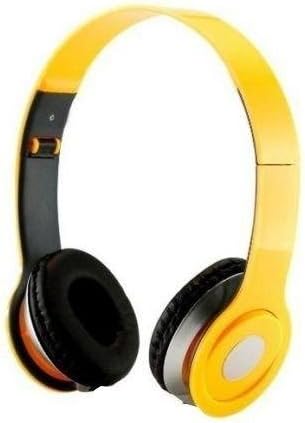 SoundStrike 3.5mm Foldable Headphone Headset for Dj Headphone Mp3 Mp4 Pc Tablet sandisc Music Video and All Other Music Players (Daisy Yellow W/Mic)