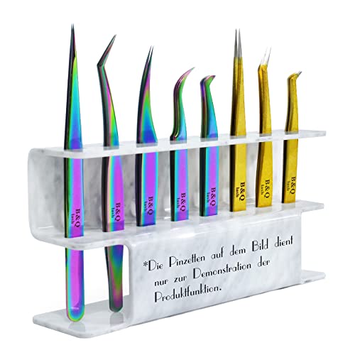 B&Q Wimpern 8 Löcher Pinzette Halter Marmormuster Pinzette Ständer Wimpernverlängerung Zubehör Halter für Wimpern Pinzette Make-up Tools Zubehör Tweezer Holder (Marble) Cover