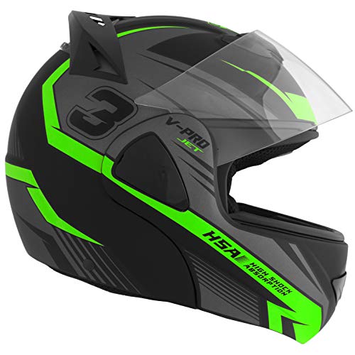 Pro Tork Capacete V-Pro Jet 3 Fosco 62 Preto/Verde