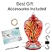 WOSIBO Hummingbird Feeder for Outdoors Patio Large 32 Ounces Colorful Hand Blown Glass Hummingbird Feeder with Ant Moat Hanging Hook, Rope, Brush and Service Card (RED-Firework)