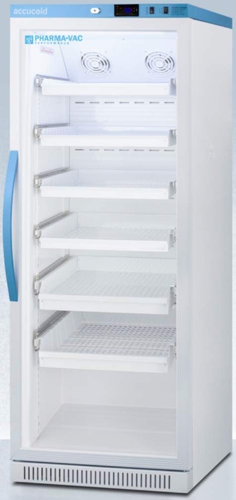 Summit Appliance ARG12PVDR Upright Vaccine Refrigerator with Removable Drawers, Automatic Defrost with Adjustable Cycle Defrost, silver-ion handle and Hospital Grade Cord with 'Green Dot' Plug