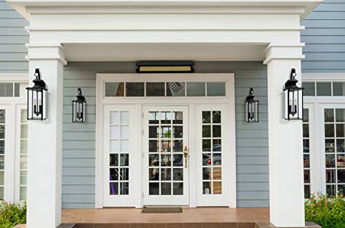 Generation Lighting 8468-12 Jamestowne Transitional Two - Light Outdoor Wall Lantern Outside Fixture, Black Finish #TOP5