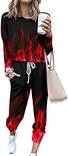 FANSU Tuta Da Ginnastica Donna, Fiamma Stampa Completi