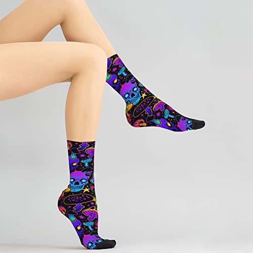 Mushroom And Skull Socks, Magic Mushroom Novelty Socks For Men/Women,Soft And Comfortable Sports Socks Funny Crazy Socks #TOP5