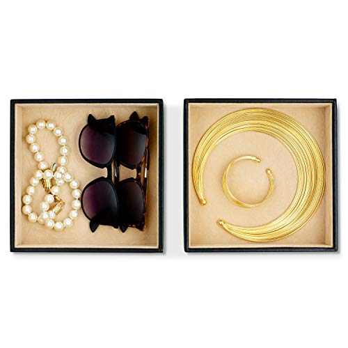 image for Glenor Co Jewelry Organizer Tray - Set of 2 - Stackable Empty 2 Inch D