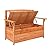 Outvita Outdoor Wood Storage Bench, Wooden Large Deck Box with Seating & Armrest, Waterproof Patio Organizer Loveseat for Garden Porch Deck Backyard Poolside, Natural