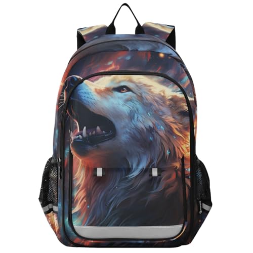 Sac à dos loup hurlant pour écolier et adolescent stylé