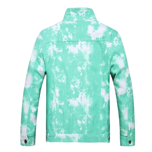Image of RANMCC Men's Stretch Vintage Washed Long Sleeve Denim Jacket