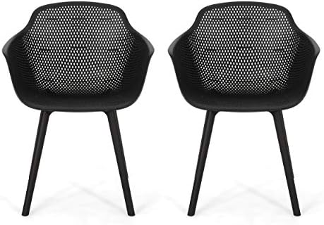Christopher Knight Home Davina Outdoor Dining Chair (Set of 2), Black
