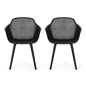 Christopher Knight Home Davina Outdoor Dining Chair (Set of 2), Polypropylene, Black