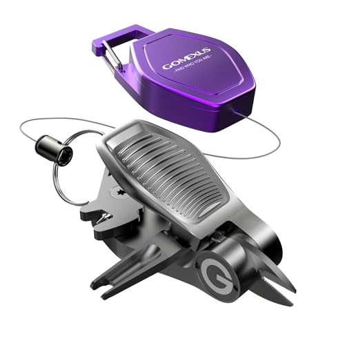 GOMEXUS Sharkbite Fishing Line Cutter with Retractors and Fishing Knot Tying Tool and Hook Eye Cleaner,Fly Fishing Nippers (Gray)
