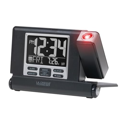 La Crosse Technology 616A-56647-INT Travel Projection Alarm with Fold Out Stand
