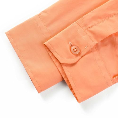 DILBYKE Boys’ Long Sleeve Dress Shirt Solid Button Down Cotton Shirts Uniform Woven Button Up Shirt4