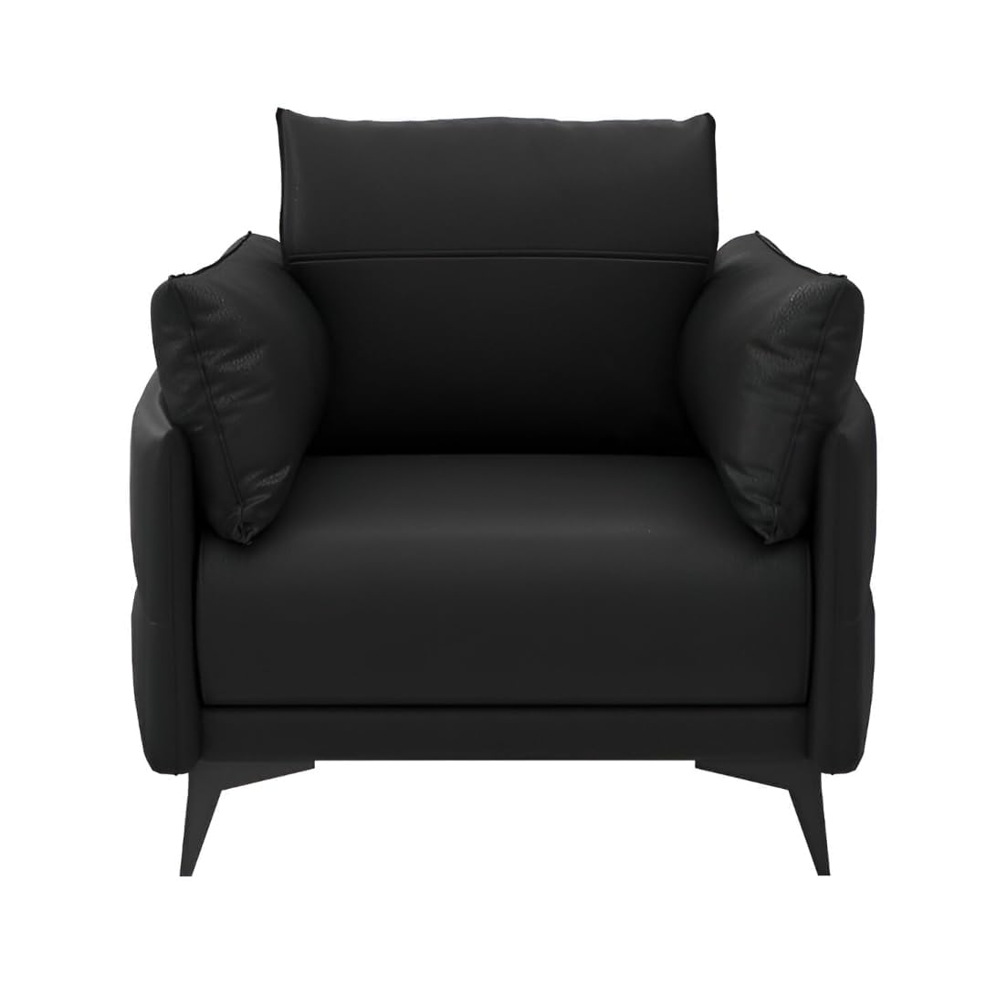 Luxury Contemperory Leather Sofa Set Perfect for Living Room Bedroom Guests Home & Office (Black, 1 Seater)-picture-17