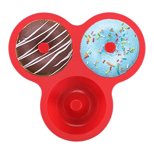 Genérico Molde de Silicona para Donuts   Bandeja Reutilizable Con 3 Cavidades | Molde De Rosquillas Para Air Fryer Y Hornear | Para Desayuno Galletas Bagels Fiesta Cumpleaños Panaderos