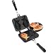 Gofrera con Doble antiadherente Gofrera Doble Grande Waffle Hierro - Waffle Baking Molde de Aleación de Aluminio uso Cocina para el hogar Gas Waffles Molde Placa de prensado Herramienta para Hornear