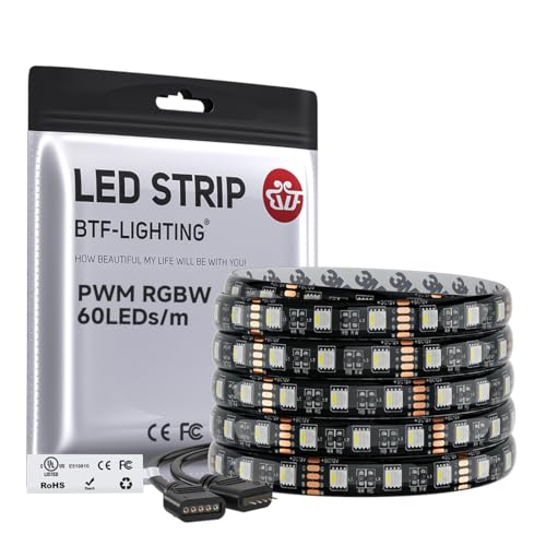 Image of BTF-LIGHTING RGBW LED Strip Cool White 16.4ft 60LED DC12V UL Listed IP30