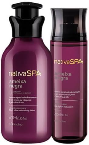 Kit Nativa Spa Ameixa Negra: Body Splash 200ml + Loção Hidratante Corporal 400ml O Boticário