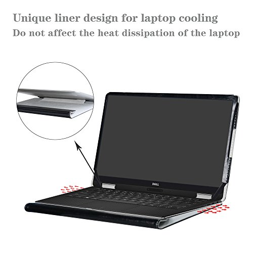 Alapmk Protective Case Cover For 13.3" Dell Xps 13 9370 9360 9350 9343/Xps 13 2 In 1 9365 Laptop[Note:not Fit Xps 13 7390 9380 9333 L321X/Xps 13 2 In 1 7390],Black #TOP3