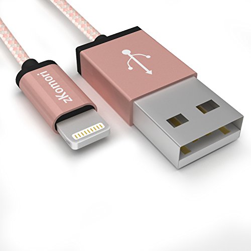 Zkomori iPhone Lightning to USB Cable 2Pack 6ft Nylon Braided Cord for iPhone SE/5/6/6s/Plus/iPad Mini/Air/Pro