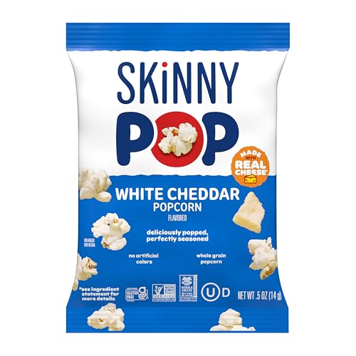 Image of SkinnyPop Popcorn, Original & White Cheddar Variety Pack, Gluten-Free Snacks, 0.5 oz Bags (40 Count)