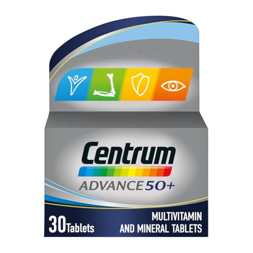 Centrum Advance 50+ Tablets Multivitamin & Mineral Supplements, with 24 essential nutrients, including vitamin D, C, Zinc, 30 ct