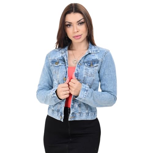 Jaqueta Jeans Feminina Marmorizada (38)
