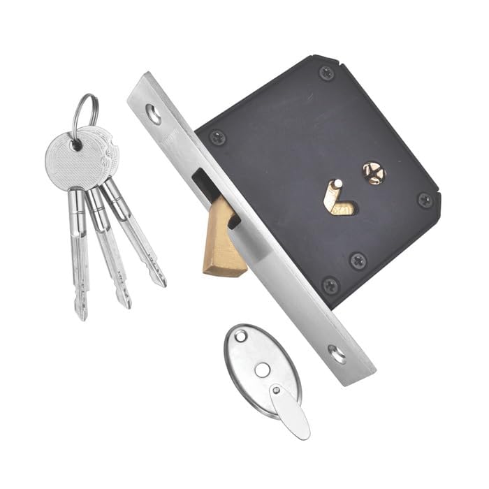 VICTAC Sliding Door Hook Lock for Wardrobe Cabinet with 3 Star Keys Popat Lock for Wooden Sliding Door Lock C024-image-0