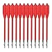 YLS 6.8 inch Bowfishing Arrows Fish Hunting Plastic Shaft with Harpoon Steel Point and Safty Slides for Outdoor Bow Fishing Huntings Red 12pcs