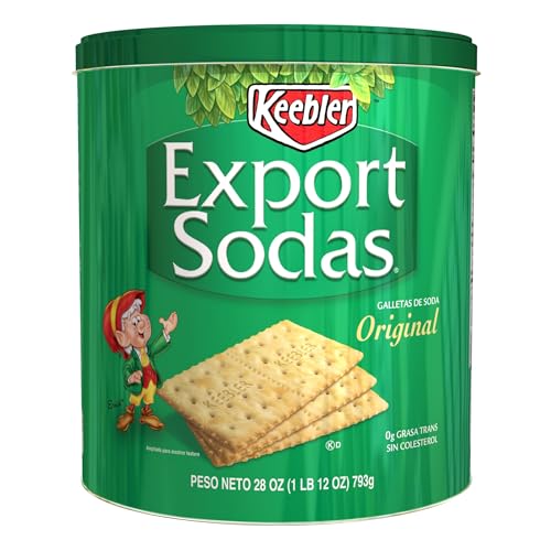 Keebler Export Sodas Soda Crackers, Soup Crackers, Lunch Snacks, Original, 28oz Can (1 Can) - image 7