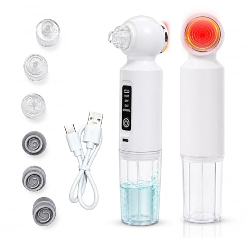Siangyueglow Blackhead Remover Vacuum with 46° Warm Compress-Smart Water-Oxygen Hydration Mode, 6 Heads Facial Vacuum Pore Cleaner, 3-Level Pore Vacuum Blackhead Suction Remover for Blackheads, USB-C