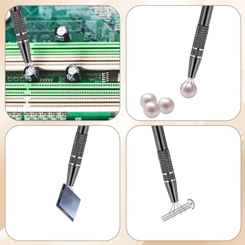 Piercing Kugel Zange 4 Zinken Perlenhalte 12cmPiercing Kugelhalter Schmuck Pinzette Prong Pinzette Schmuck Pick Up Werkzeug Prong Piercing Kugelhalter für Schmuck Uhren Schwarz