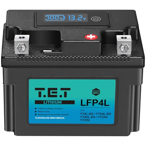 Amazon | T.E.T LFP4L 超軽量 バイク バッテリー リチウムイオン YT4L