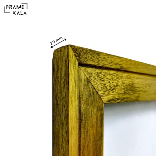 Image of Handmade Green Wooden Photo Frame, A2 (42 x 59.4 cm) Display to Showcase Artworks, Pictures, and Photos - Perfect for Wall, Home and Office Decor, Pine Green