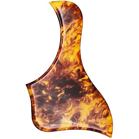 Vencetmat Acoustic Guitar PickGuard, Beveled Edge, Thickening, Fit for Taylor Acoustic Guitar-Clear Amber Cover
