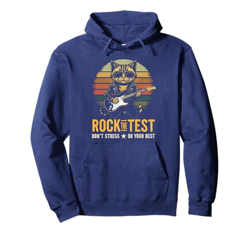 Rockin' ROCK THE TEST Bruh Testing Day Teacher ELA STEM Vibe Pullover Hoodie
