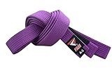 Fadi Sports High-Performance BJJ Belts - Premium Cotton Polyester Blend, Embroidered Stripes for All Ages - Men, Women, Kids (Purple, A1)