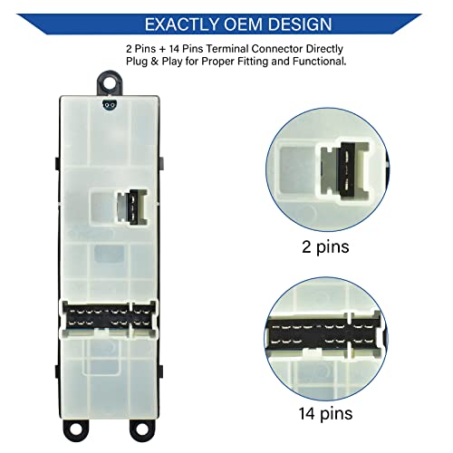 Puengsi Driver Side Master Power Window Switch For | 2007-2012 Nissan Pathfinder | Replace Oe 25401-Zl10A, 25401-Zl10B, 25401-Zl10C #TOP1