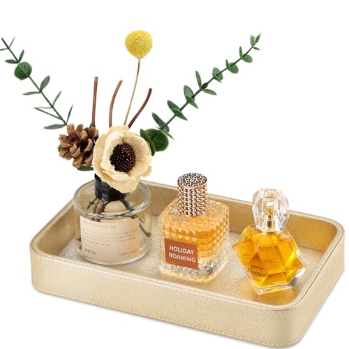 GORESE Bandeja Decorativa,Organizador Baño Bandeja para Baño Ovalada de Cuero Bandeja Sofa Bandejas para Joyas Organizador Perfumes Bandejas para Tocador para Baño,Salón,Dormitorio(Dorado) GORESE Bandeja Decorativa,Organizador Baño Bandeja para Baño Ovalada de Cuero Bandeja Sofa Bandejas para Joyas Organizador Perfumes Bandejas para Tocador para Baño,Salón,Dormitorio(Dorado)
