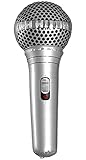 Das Kostümland Micrófono hinchable para disfraz de Rockstar, color gris plateado, 25 cm
