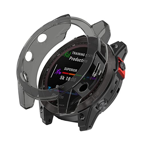 Comtax for Garmin epix Gen2 保護ケース カバー ソフトTPU製 半透明 プロテクターカバー 耐衝撃 薄型 軽量 指紋防止 滑り止め スマートウォッチ 保護ケース アクセサリー (ブラック)