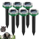 LYPPUL 6 Stück Solar Maulwurf Vertreiber, solar Maulwurfschreck, Ultraschall Maulwurfschreck, solars Maulwurfvertreiber, Maulwurfbekämpfung für Garten, Rasen, Wühlmäuse, Bodentiere, Ameisen Schlangen